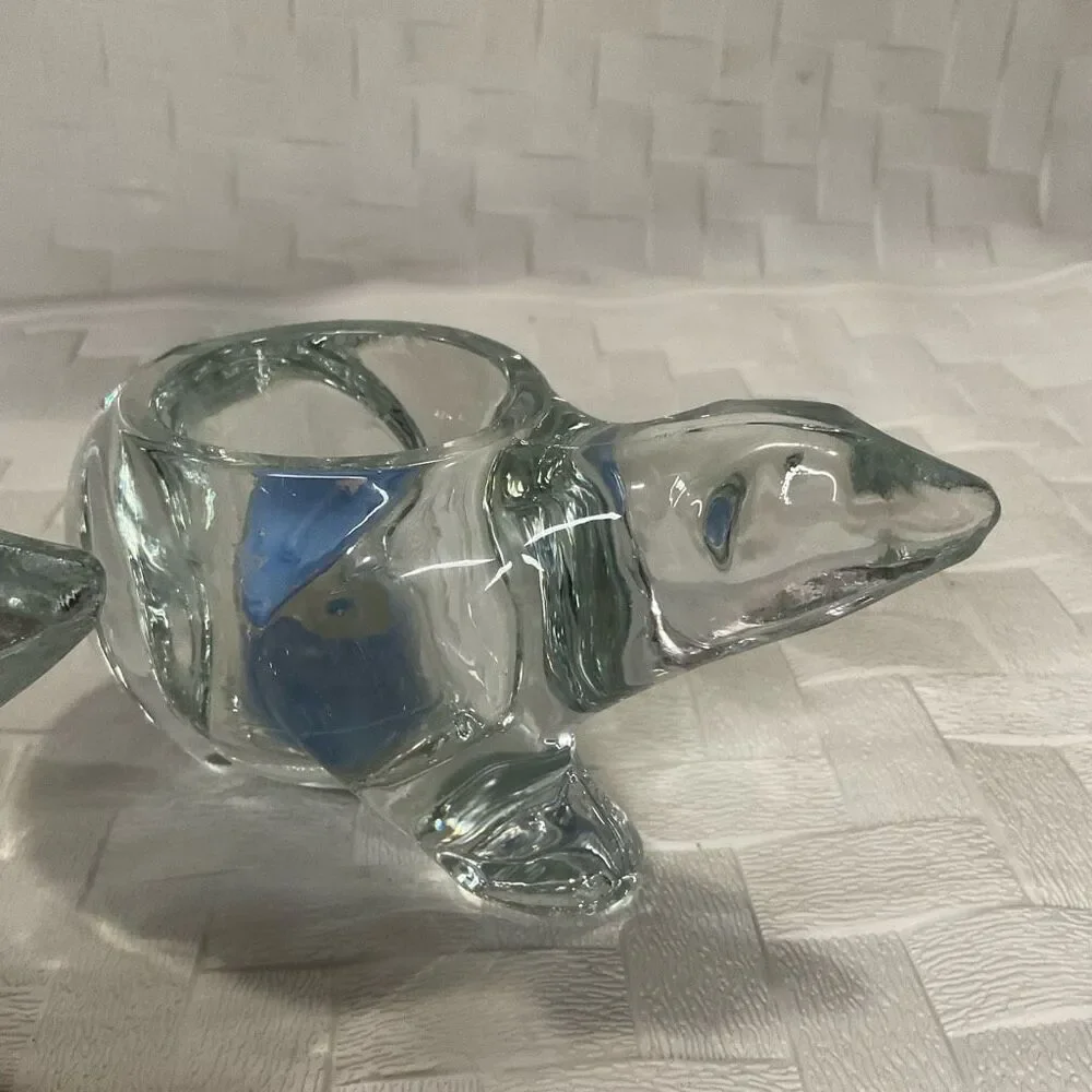 Two Vintage Indiana Glass Clear Glass Polar‎ Bears Votive Candle Holder TeaLight